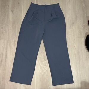Halara Pocket Wide Leg Trousers Waffle Work Pant Light Blue Size Regular Large